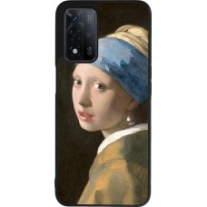 Coque OPPO A93s 5G - Silicone rigide noir Tableau art - La Jeune fille à la perle - Johannes Vermeer