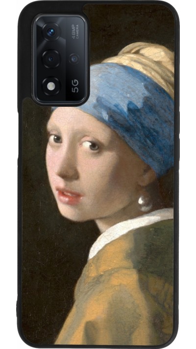 Coque OPPO A93s 5G - Silicone rigide noir Tableau art - La Jeune fille à la perle - Johannes Vermeer