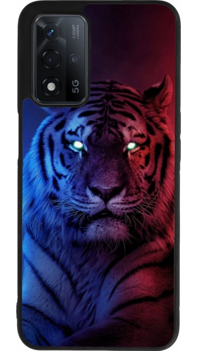 OPPO A93s 5G Case Hülle - Silikon schwarz Tiger Blue Red