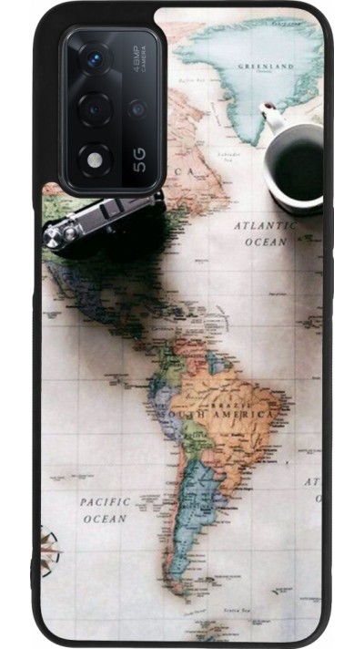 OPPO A93s 5G Case Hülle - Silikon schwarz Travel 01