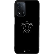 Coque OPPO A93s 5G - Silicone rigide noir Turtles lines on black