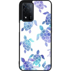 Coque OPPO A93s 5G - Silicone rigide noir Turtles pattern watercolor