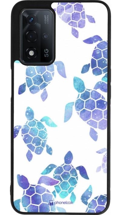 OPPO A93s 5G Case Hülle - Silikon schwarz Turtles pattern watercolor