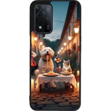 OPPO A93s 5G Case Hülle - Silikon schwarz Valentin 2024 Hund & Katze Kerzenlicht