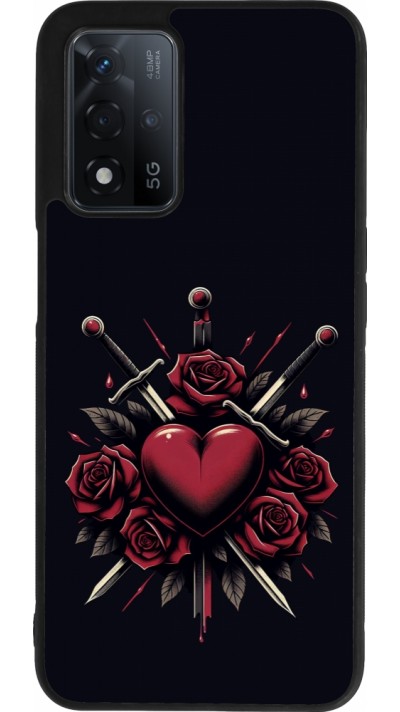 OPPO A93s 5G Case Hülle - Silikon schwarz Valentine 2024 gothic love