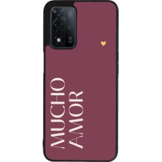 Coque OPPO A93s 5G - Silicone rigide noir Valentine 2024 mucho amor rosado