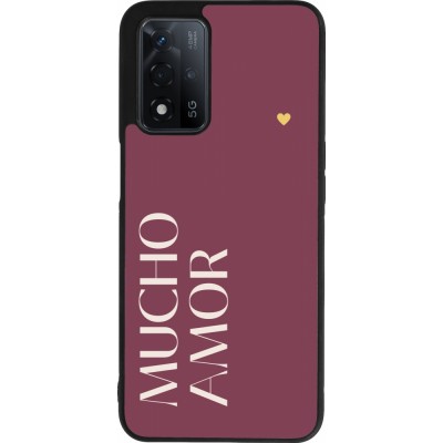 Coque OPPO A93s 5G - Silicone rigide noir Valentine 2024 mucho amor rosado