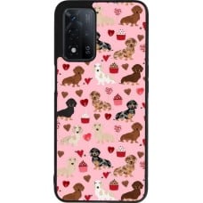 Coque OPPO A93s 5G - Silicone rigide noir Valentine 2024 puppy love