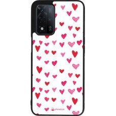 Coque OPPO A93s 5G - Silicone rigide noir Valentine 2022 Many pink hearts