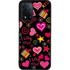 Coque OPPO A93s 5G - Silicone rigide noir Valentine 2023 love symbols
