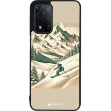 Coque OPPO A93s 5G - Silicone rigide noir Vintage Ski Mountain