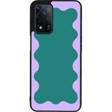 OPPO A93s 5G Case Hülle - Silikon schwarz Wavy Rectangle Green Purple