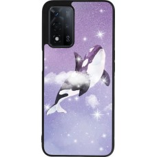 OPPO A93s 5G Case Hülle - Silikon schwarz Whale in sparking stars