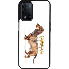 OPPO A93s 5G Case Hülle - Silikon schwarz Wine Teckel