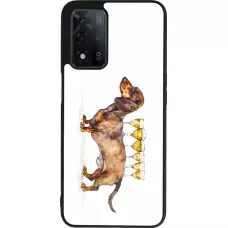 Coque OPPO A93s 5G - Silicone rigide noir Wine Teckel