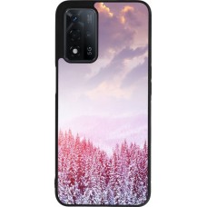 OPPO A93s 5G Case Hülle - Silikon schwarz Winter 22 Pink Forest