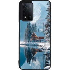 OPPO A93s 5G Case Hülle - Silikon schwarz Winter 25 Winter house forest day