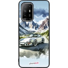 Coque OPPO F19 Pro+ - Silicone rigide noir Porsche 911 Mountain Watercolor
