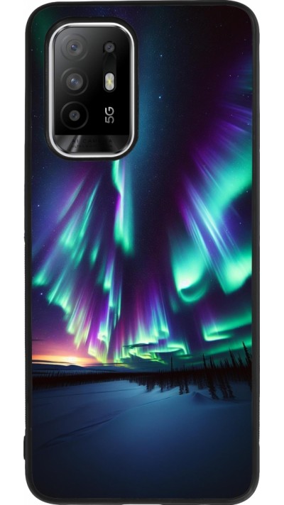 OPPO F19 Pro+ Case Hülle - Silikon schwarz Funkelndes Nordlicht