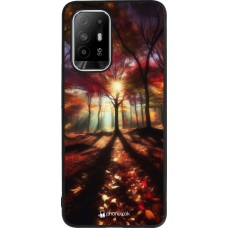OPPO F19 Pro+ Case Hülle - Silikon schwarz Herbstlicher goldener Glanz