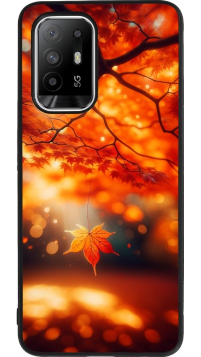 OPPO F19 Pro+ Case Hülle - Silikon schwarz Herbst Magisch Orange