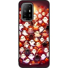 Coque OPPO F19 Pro+ - Silicone rigide noir Fantômes automne mignons