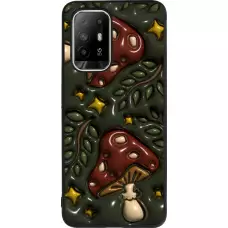 Coque OPPO F19 Pro+ - Silicone rigide noir Autumn 26 3D mushrooms