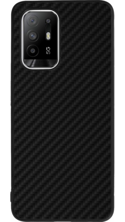 Coque OPPO F19 Pro+ - Silicone rigide noir Carbon Basic