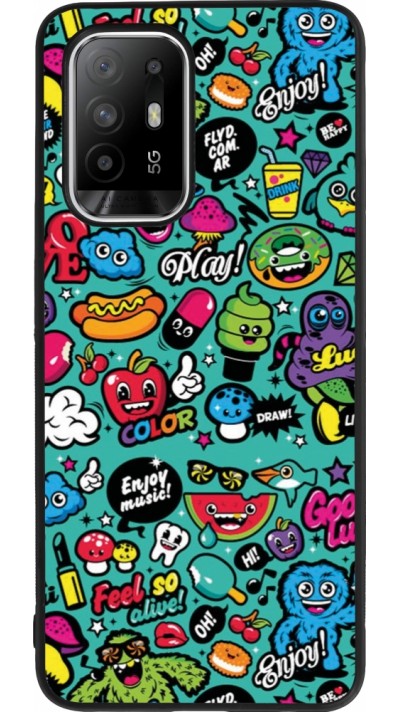 Coque OPPO F19 Pro+ - Silicone rigide noir Cartoons old school