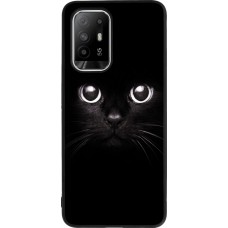 Coque OPPO F19 Pro+ - Silicone rigide noir Cat eyes