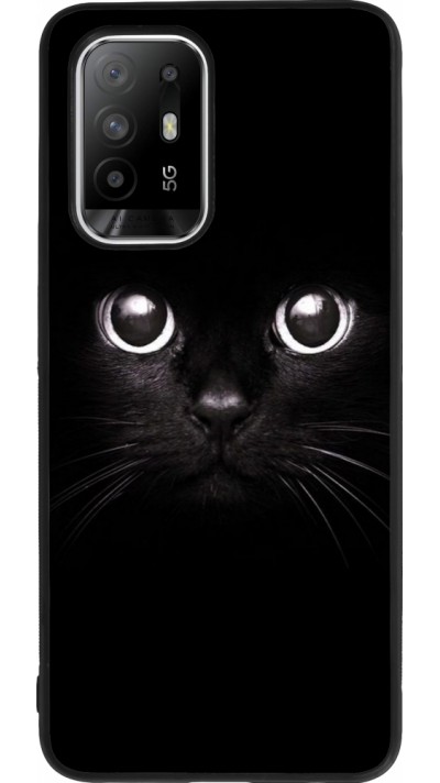 Coque OPPO F19 Pro+ - Silicone rigide noir Cat eyes