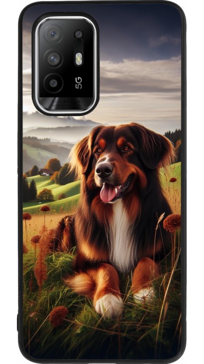 OPPO F19 Pro+ Case Hülle - Silikon schwarz Hund Land Schweiz