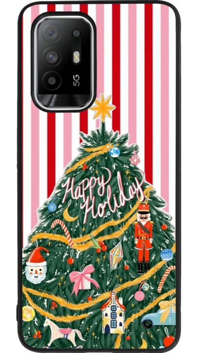 Coque OPPO F19 Pro+ - Silicone rigide noir Christmas 25 Happy Holiday