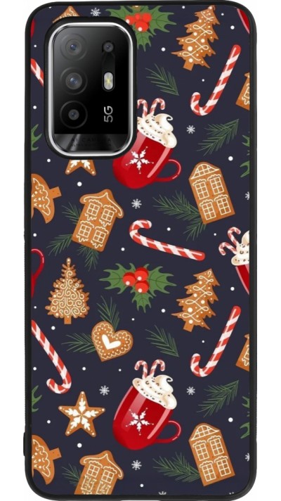 Coque OPPO F19 Pro+ - Silicone rigide noir Christmas 25 Pattern Gingerbread House