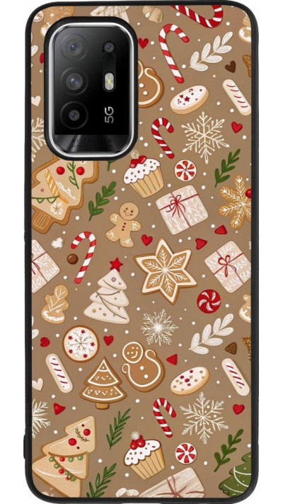 Coque OPPO F19 Pro+ - Silicone rigide noir Christmas 25 Pattern Ginger Cookie