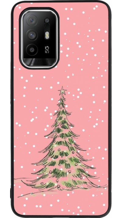 Coque OPPO F19 Pro+ - Silicone rigide noir Christmas 25 Pink Tree