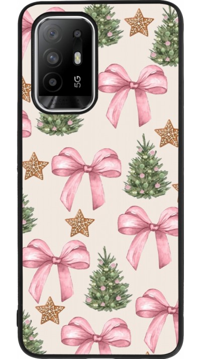 Coque OPPO F19 Pro+ - Silicone rigide noir Christmas 25 Vintage Ribbons