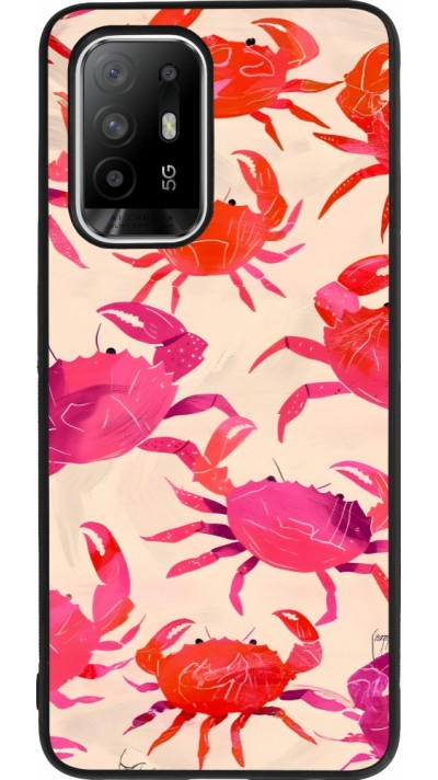 Coque OPPO F19 Pro+ - Silicone rigide noir Crabs Paint