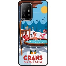 Coque OPPO F19 Pro+ - Silicone rigide noir Crans-Montana Mountain Jacuzzi