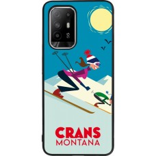Coque OPPO F19 Pro+ - Silicone rigide noir Crans-Montana Ski Downhill