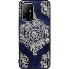 Coque OPPO F19 Pro+ - Silicone rigide noir Cream Flower Moroccan