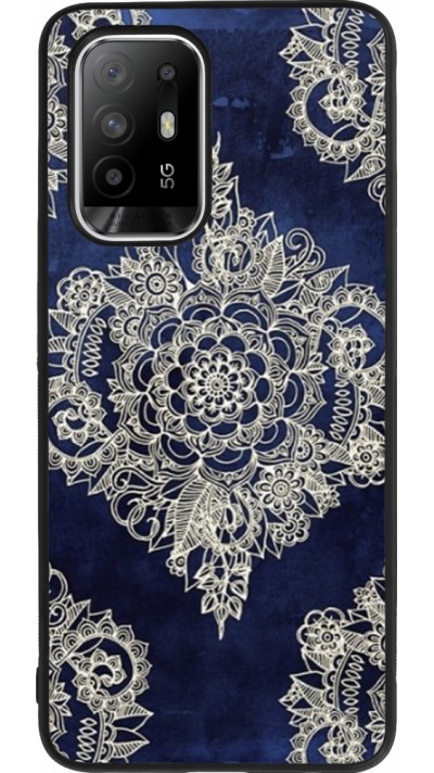 OPPO F19 Pro+ Case Hülle - Silikon schwarz Cream Flower Moroccan