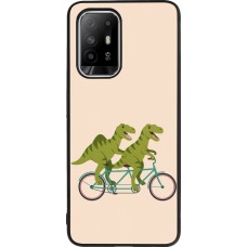 OPPO F19 Pro+ Case Hülle - Silikon schwarz Dinosaurs on bikes 2026