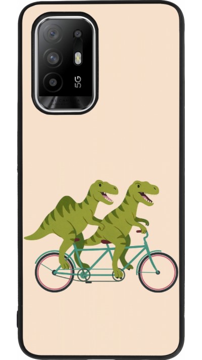 OPPO F19 Pro+ Case Hülle - Silikon schwarz Dinosaurs on bikes 2026