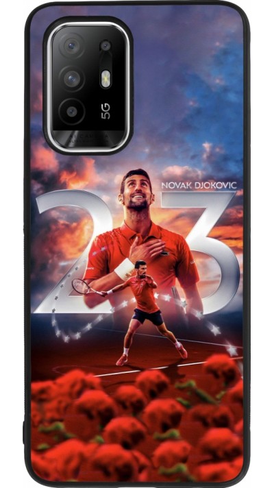 OPPO F19 Pro+ Case Hülle - Silikon schwarz Djokovic 23 Grand Slam