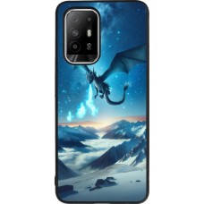 Coque OPPO F19 Pro+ - Silicone rigide noir Dragon nocturne montagne