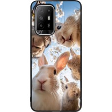 Coque OPPO F19 Pro+ - Silicone rigide noir Easter 2026 Rabbits