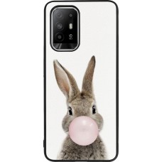 OPPO F19 Pro+ Case Hülle - Silikon schwarz Easter 2023 bubble gum bunny
