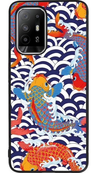OPPO F19 Pro+ Case Hülle - Silikon schwarz Easter 2023 japanese fish