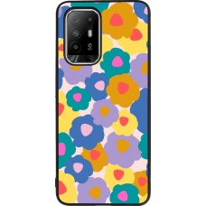OPPO F19 Pro+ Case Hülle - Silikon schwarz Easter 2024 flower power